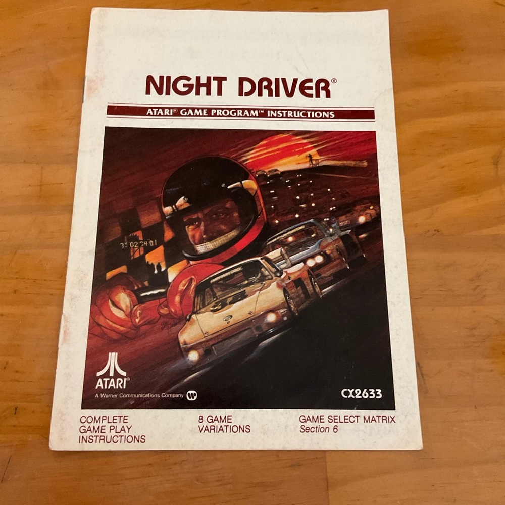 Atari Night Driver Game Instructions